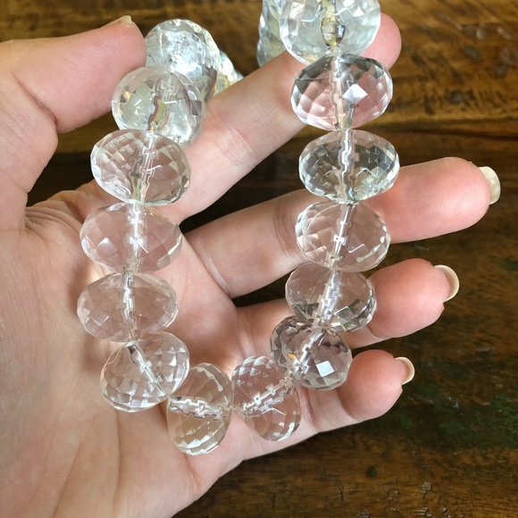 Clear Faceted Chunky Bead Necklace - Picture 3 of 4